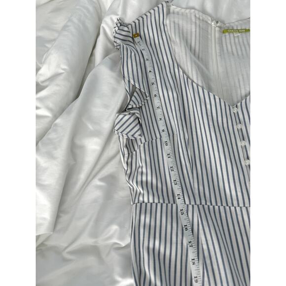 Gianni Bini Romantic Lara Stripe Flutter Sleeve Maxi Dress | Size 12 - Picture 11 of 14